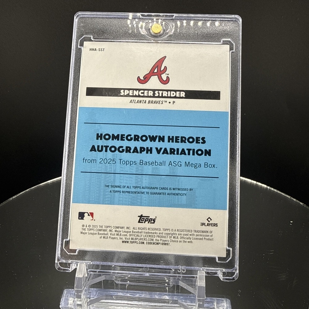 2025 Topps All-Star Spencer Strider Homegrown Heroes #HHA-SST  Autographed /50 - Picture 2 of 4